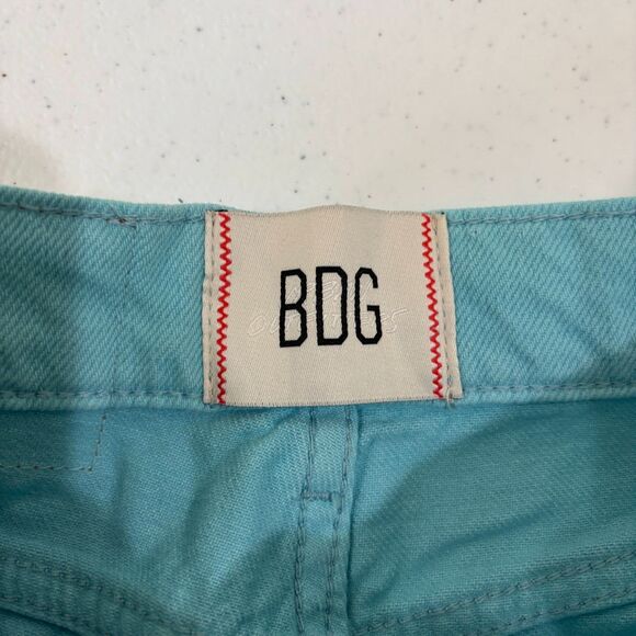 BDG Urban Outfitters High Rise Wide Leg Turquoise Blue Colored Jeans 25 Baggy - Picture 6 of 14